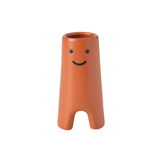 Orange Smiley Face Vase