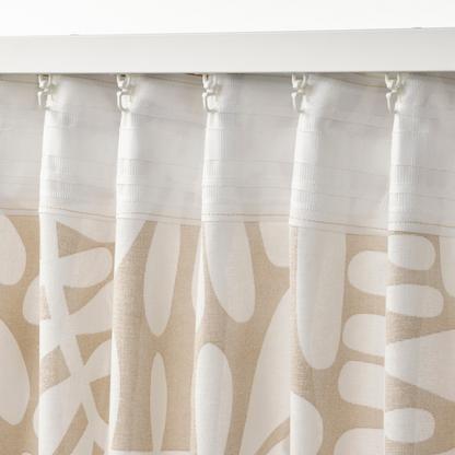 Beige/White Printed Curtains