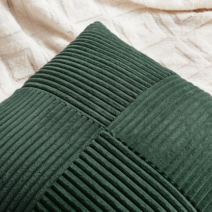 Dark Green Corduroy Cushion Cover