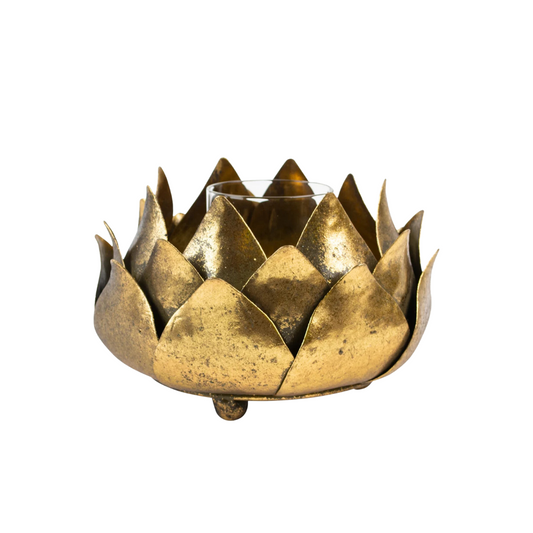 Golden Artichoke Candle Holder