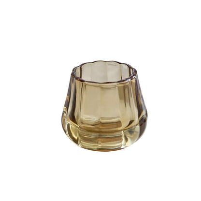 Brown Glass Tea light Candle Holders