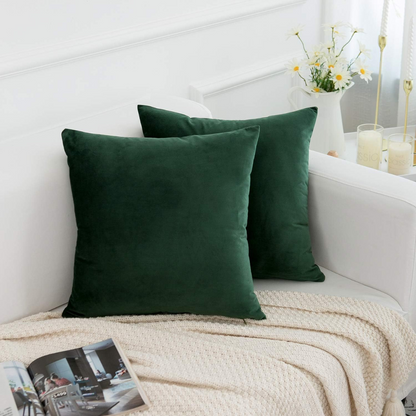 Dark Green Velvet Cushion Cover