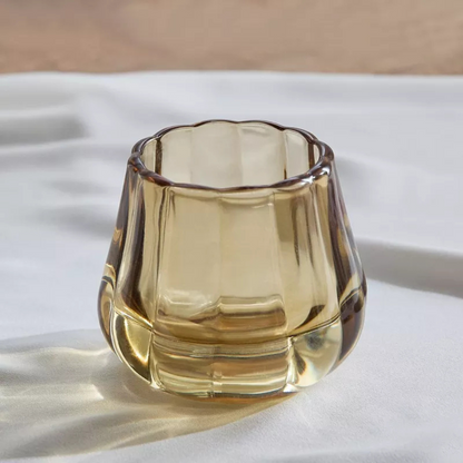 Brown Glass Tea light Candle Holders