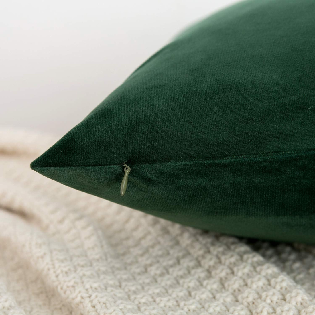 Dark Green Velvet Cushion Cover
