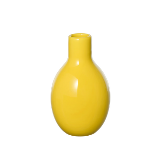 Yellow Glossy Bulb Vase