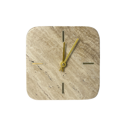 Beige Marble Table Clock
