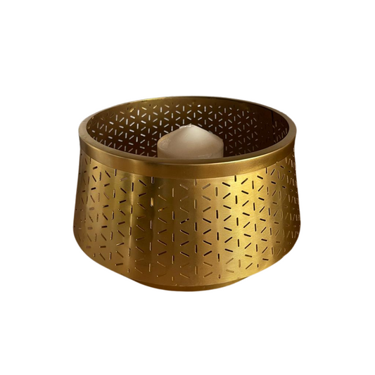 Large Round Brass Candle Holder Centrepiece