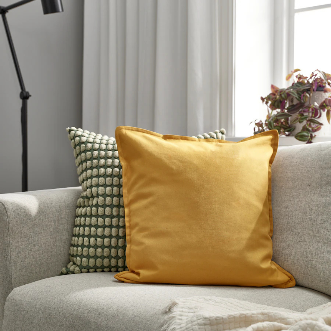 Mustard Canvas Cushion Cover