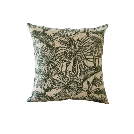 Green Felt Patterned Cushion Cover