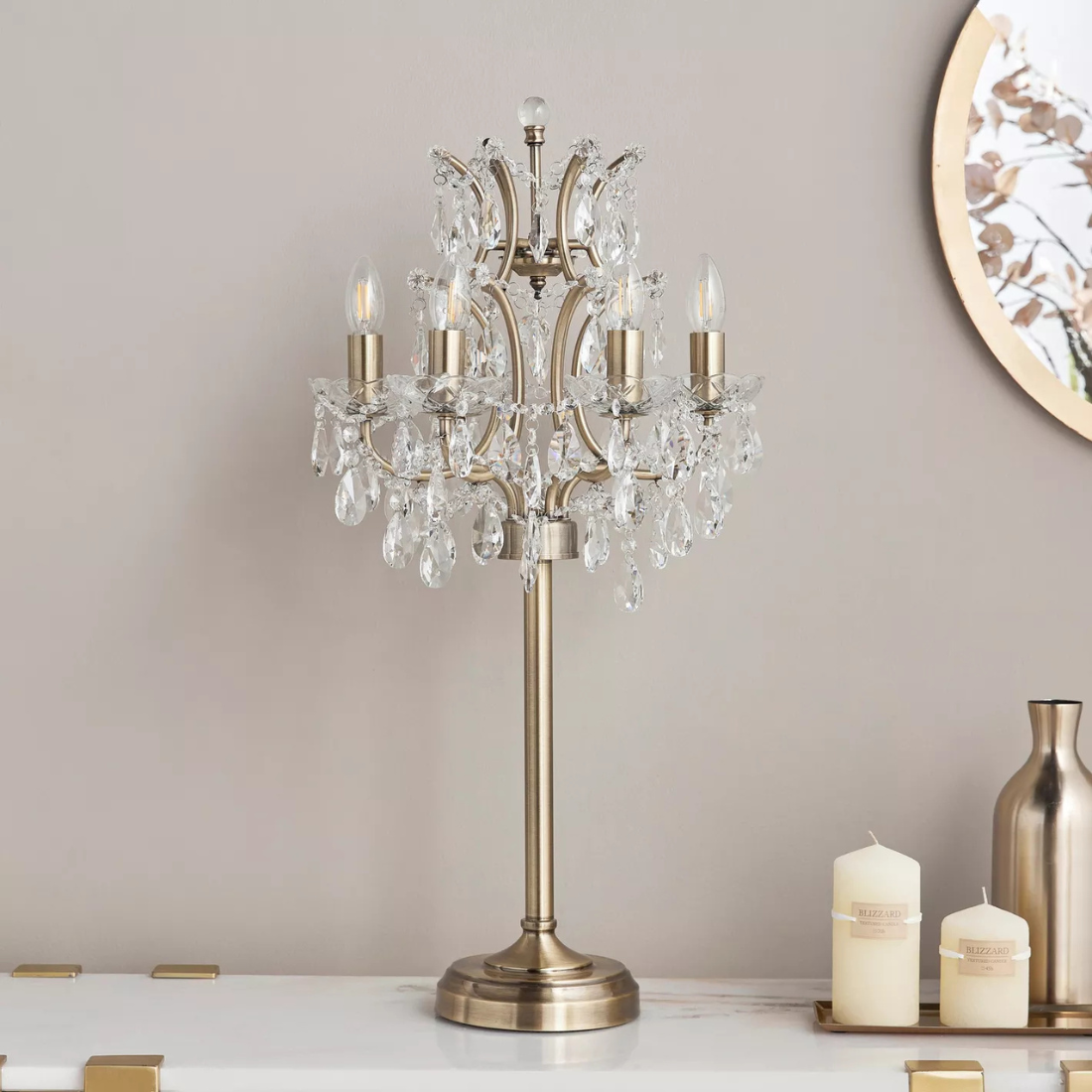 Crystal Chandelier Table Lamp