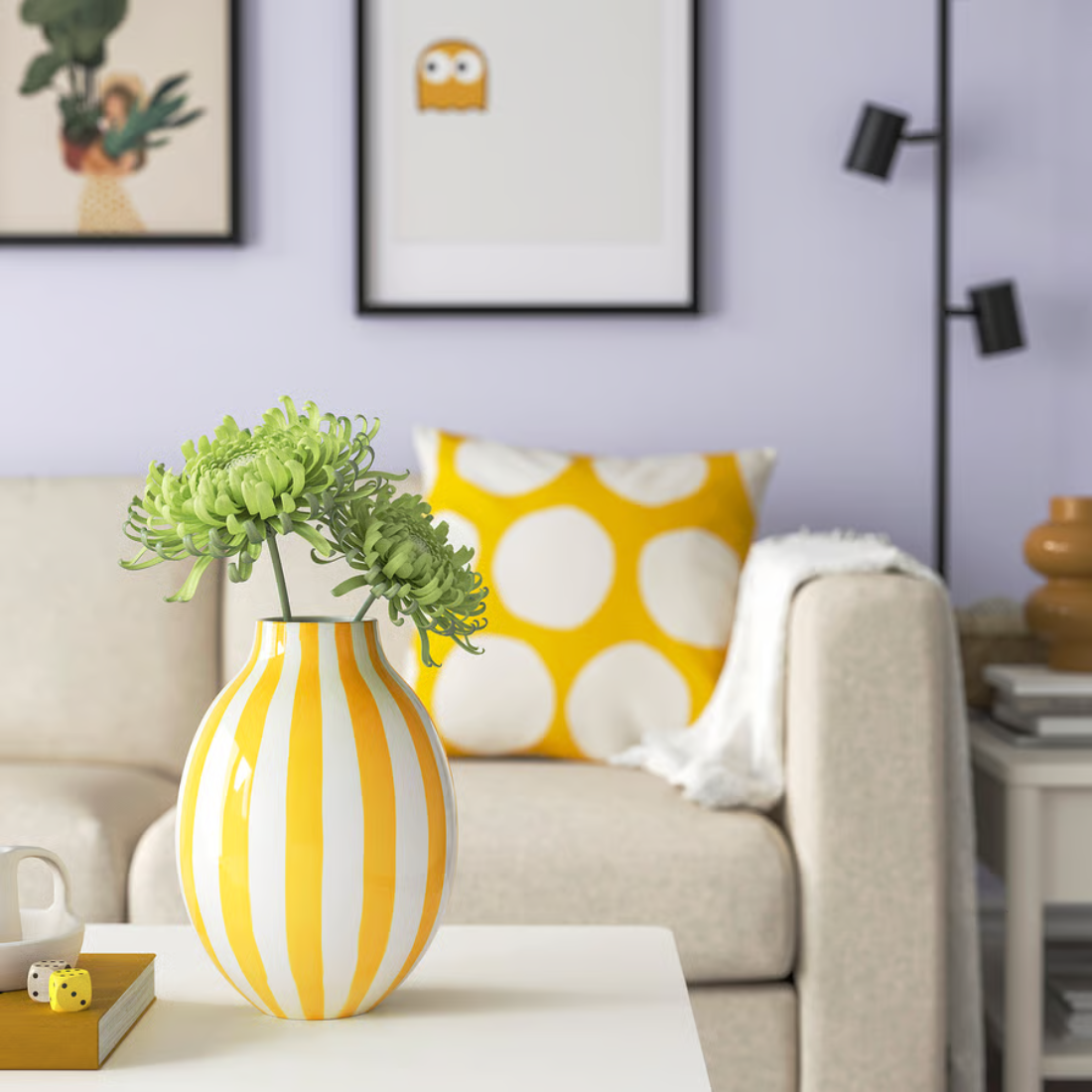 Striped Yellow Vase