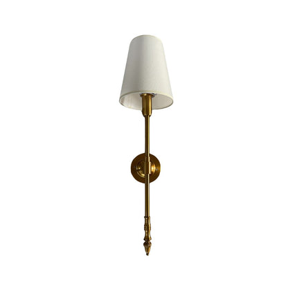Brass Sconces with Ecru Lampshade