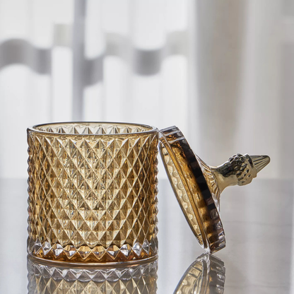 Brown Santo Crystal Canister with Lid