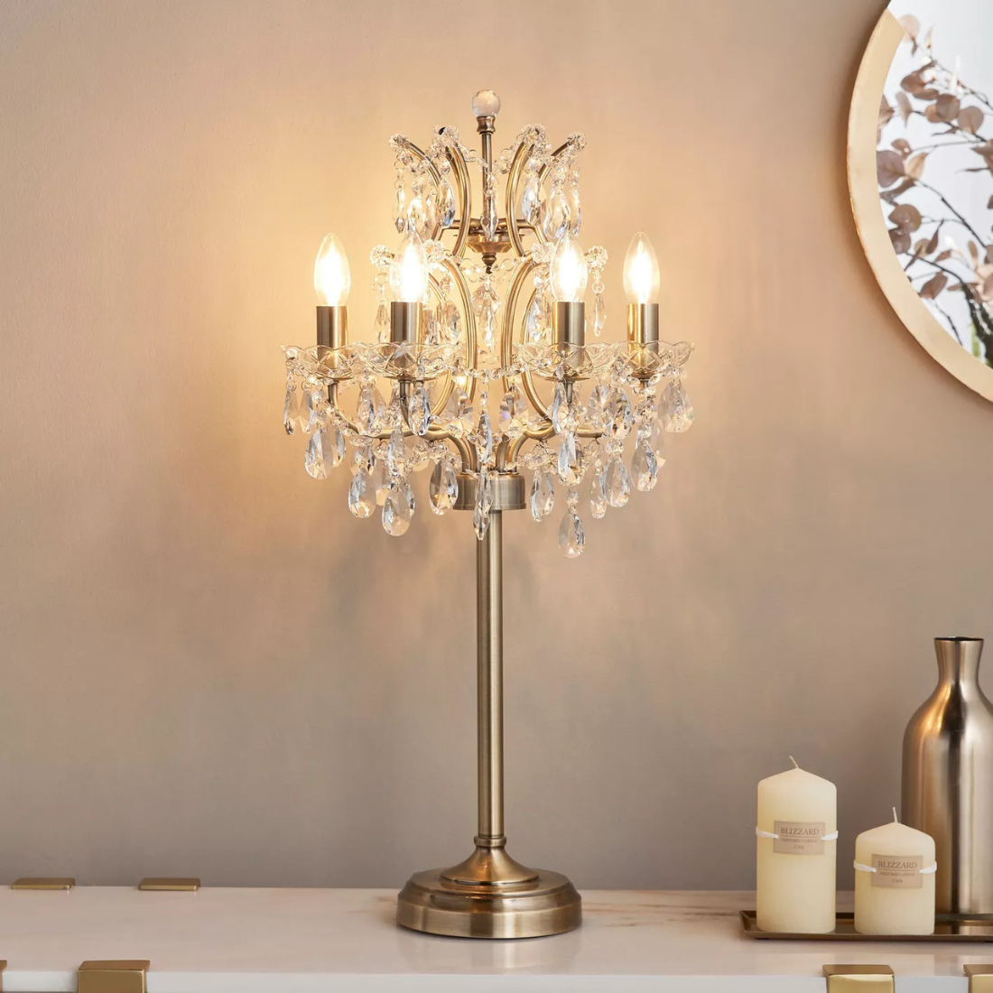 Crystal Chandelier Table Lamp