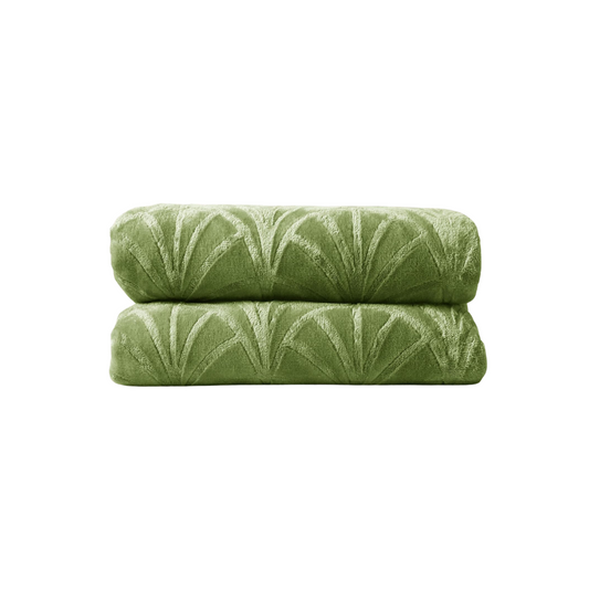 Green Geo Fleece Throw Blanket