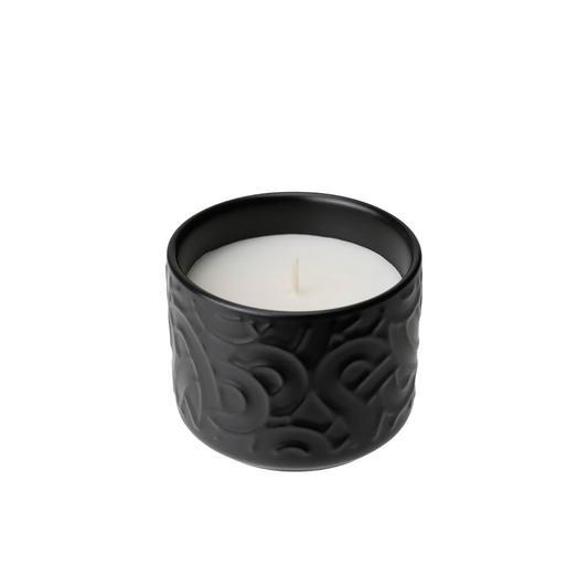 Black Jar with Scented Candle