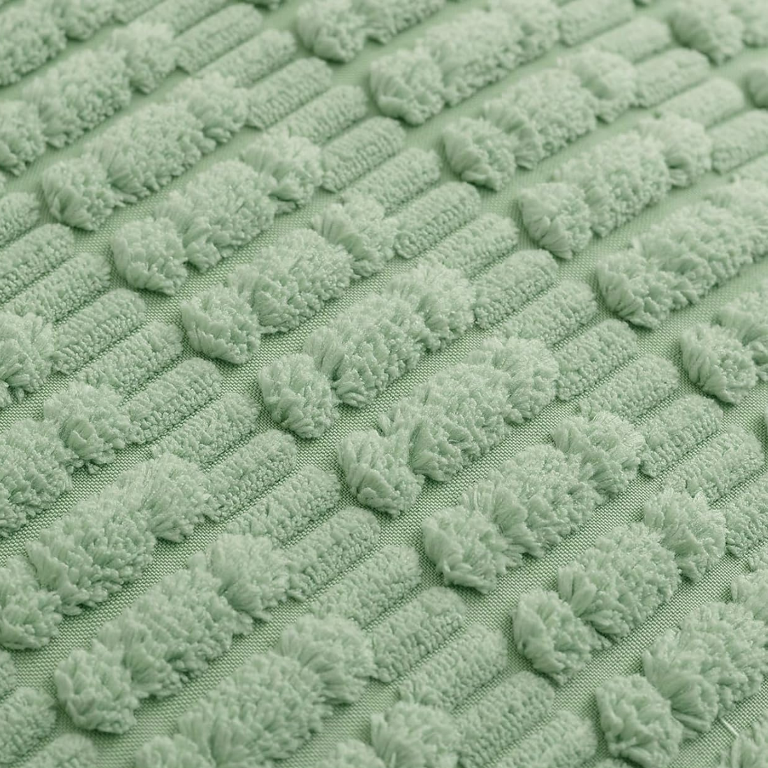 Green Velvet Textured Cushion Cover