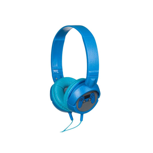 Blue Headphones with Controller Design