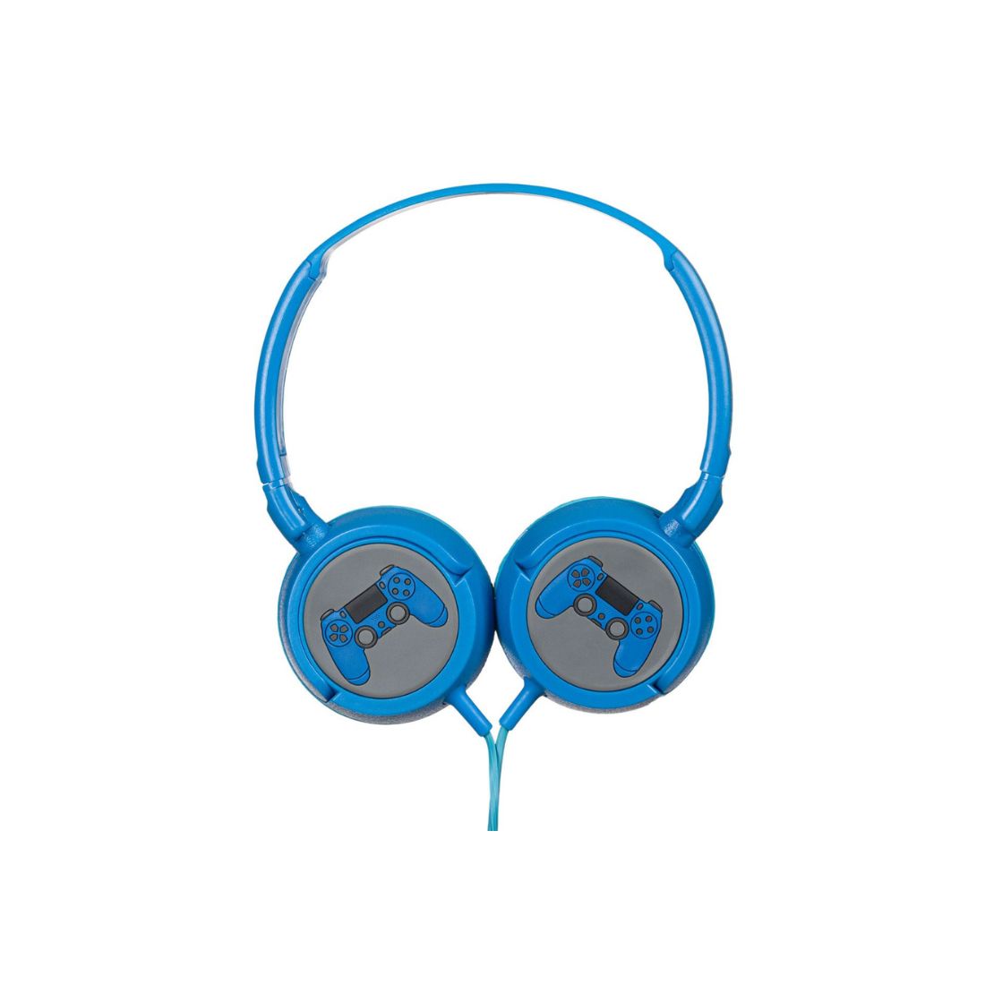 Blue Headphones with Controller Design