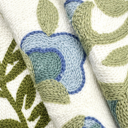 Embroidered Green Cushion Cover