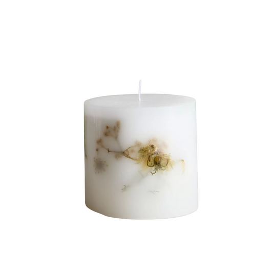 Short Botanic Pillar Candle