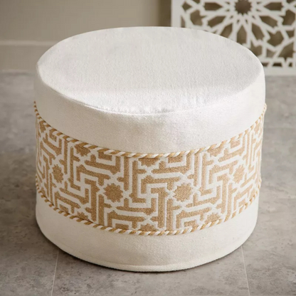Geometric Woven Pouffe