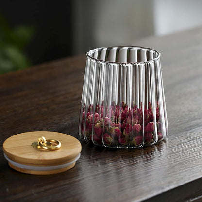 Small Glass Jar with Wooden Lid