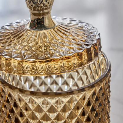 Brown Santo Crystal Canister with Lid