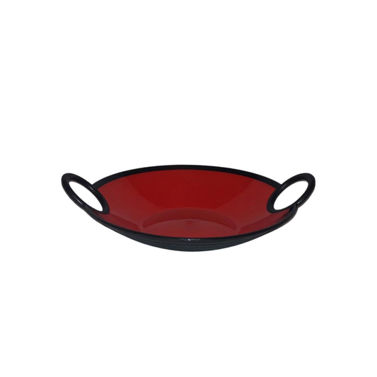 Black Bowl with Red Interior
