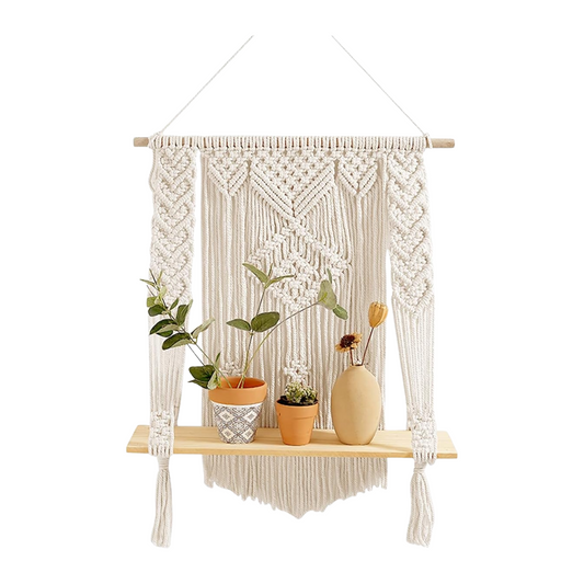 Boho Macarme Shelving Display