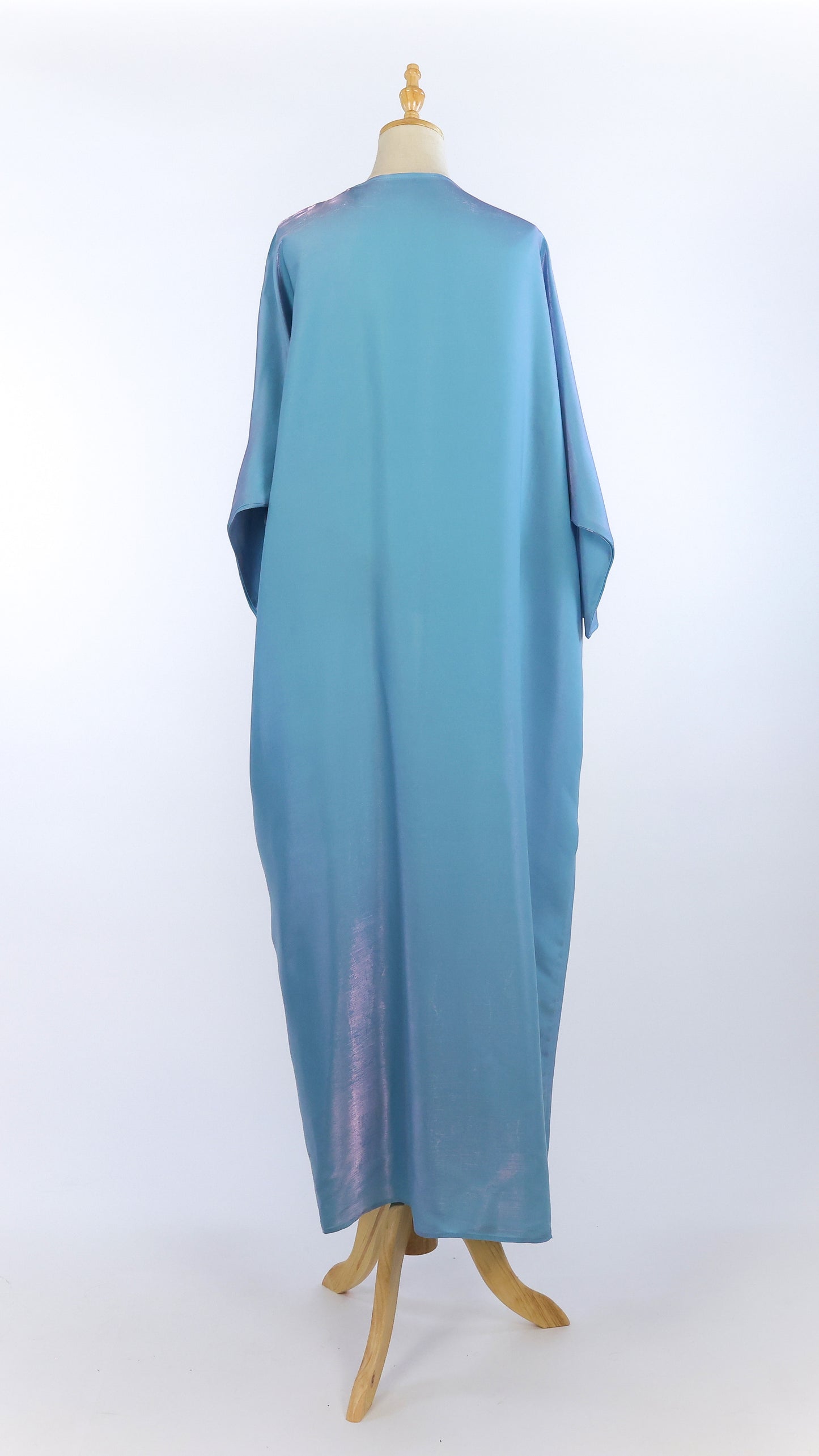 Open Iridescent Blue Abaya