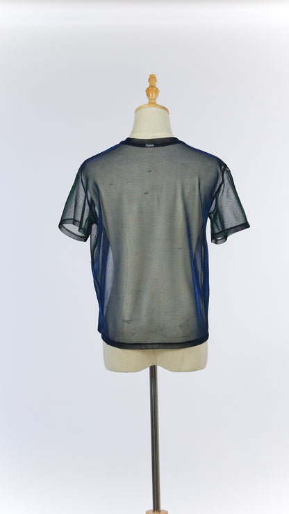 Blue Shimmer Sheer T-shirt
