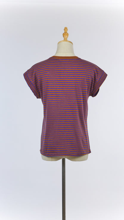 Striped Brown and Purple T-shirt