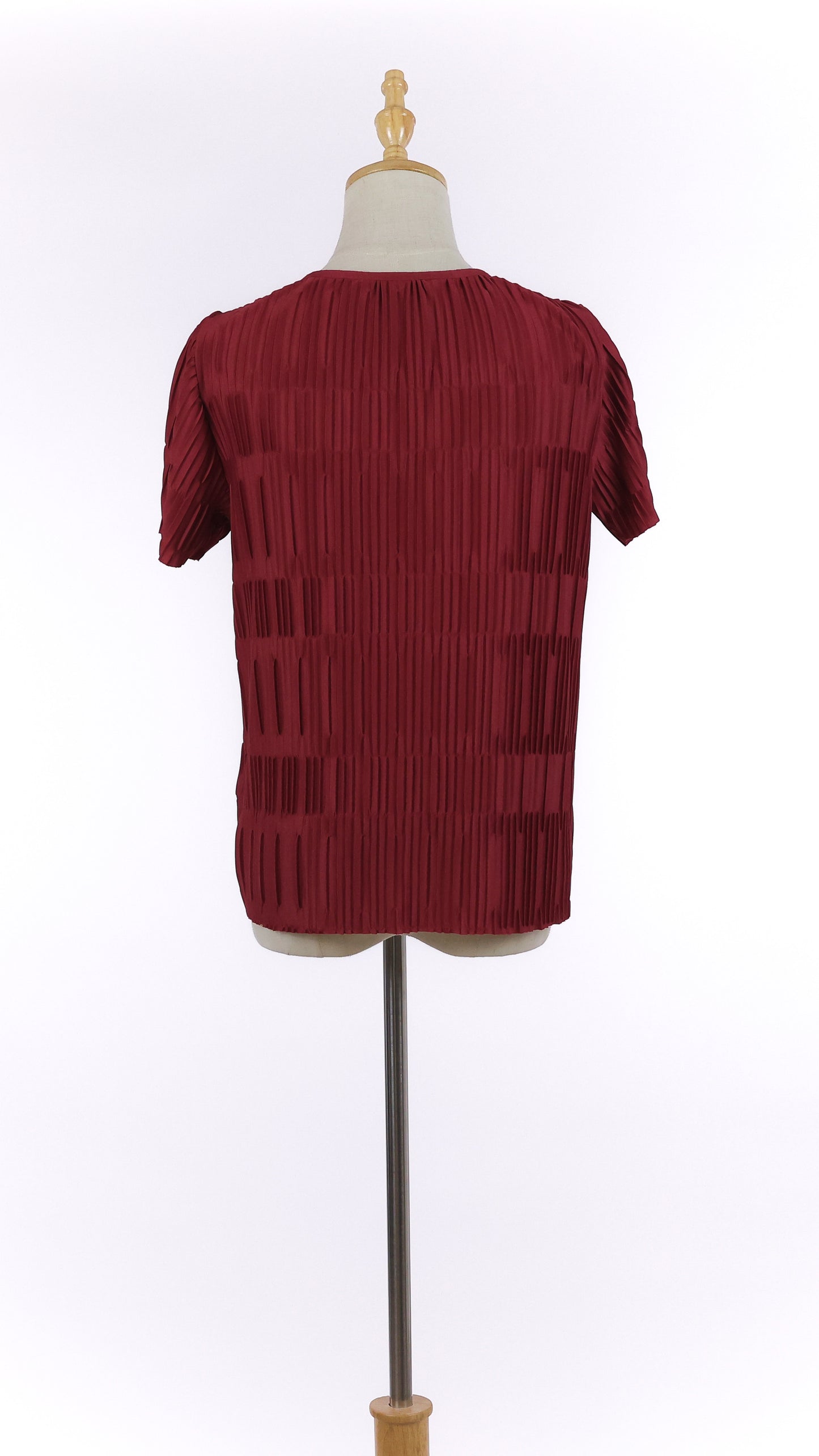 Red Geometric Textured T-shirt