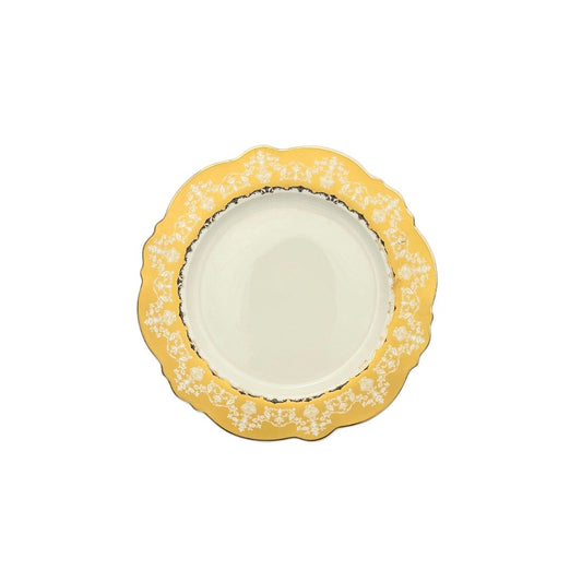 Ceramic Soup Plate with Gold Trim