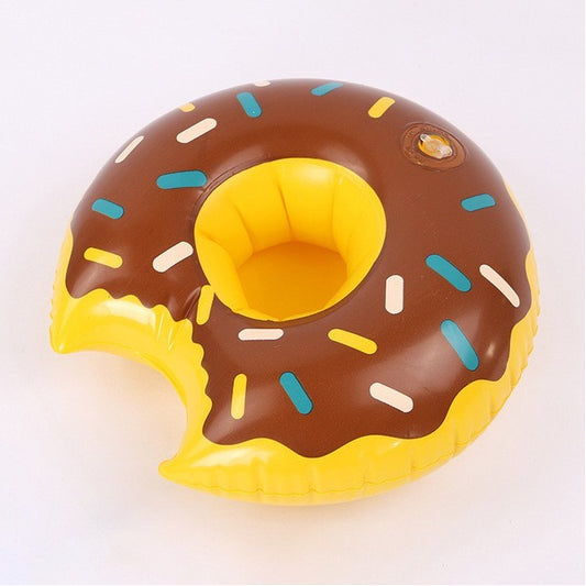 Inflatable Chocolate Doughnut with  Sprinkles Cup Holder