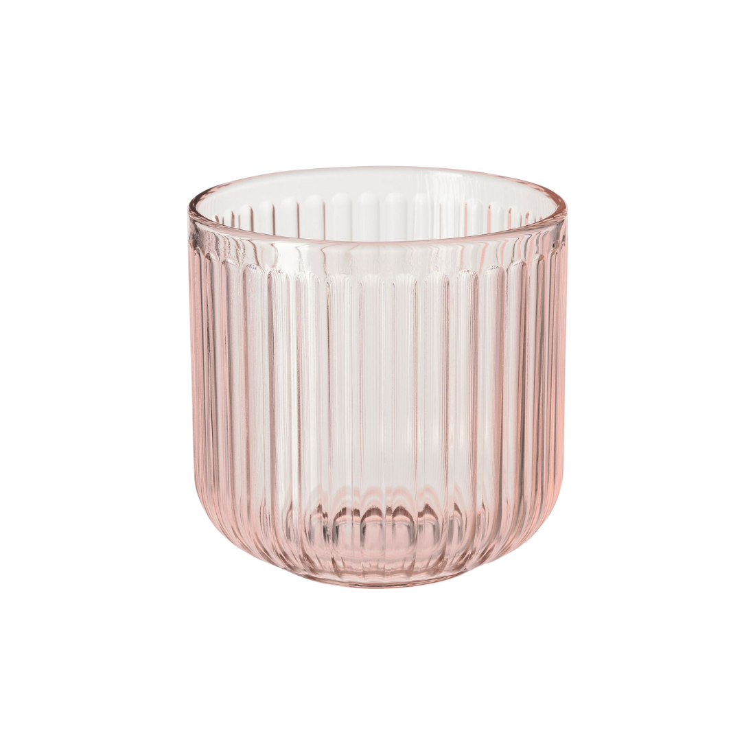 Clear Pink Ribbed Pot