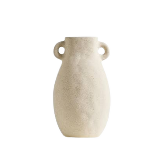 Cream Ceramic Handheld Jug Vase