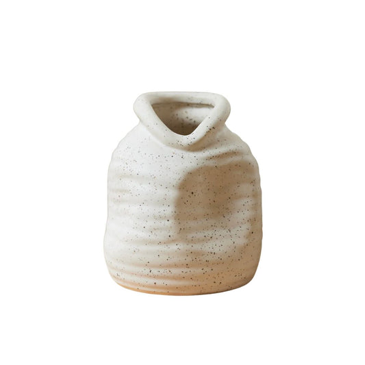 Dented Asymmetric Ceramic Vase