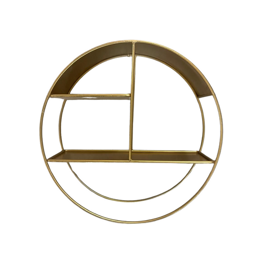 Gold Round Floating Shelf Unit