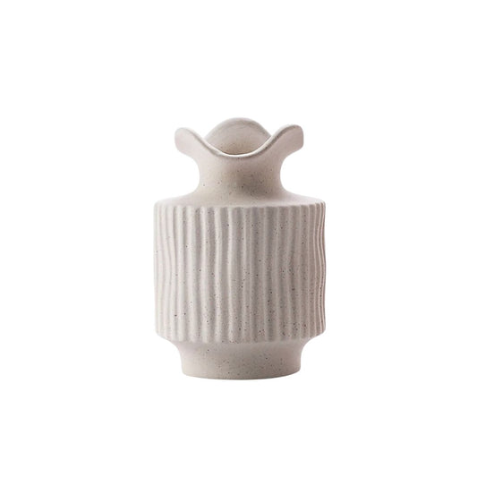 Irregular Ribbed Ceramic Vase
