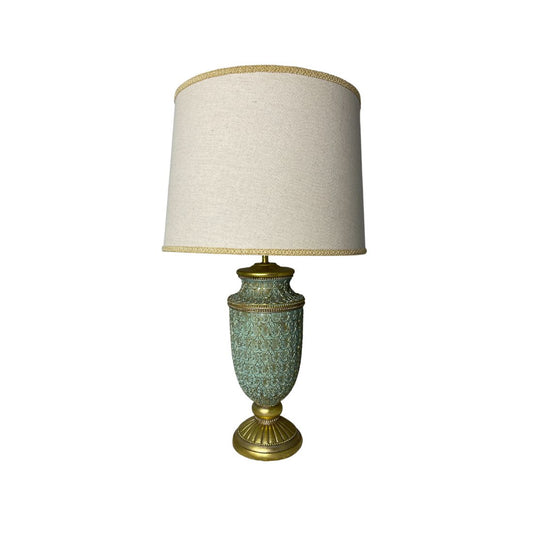 Arabesque Textured Mint Green Table Lamp