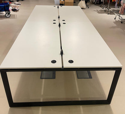 Large 4 Seater Work Space Table with Grey Partitions