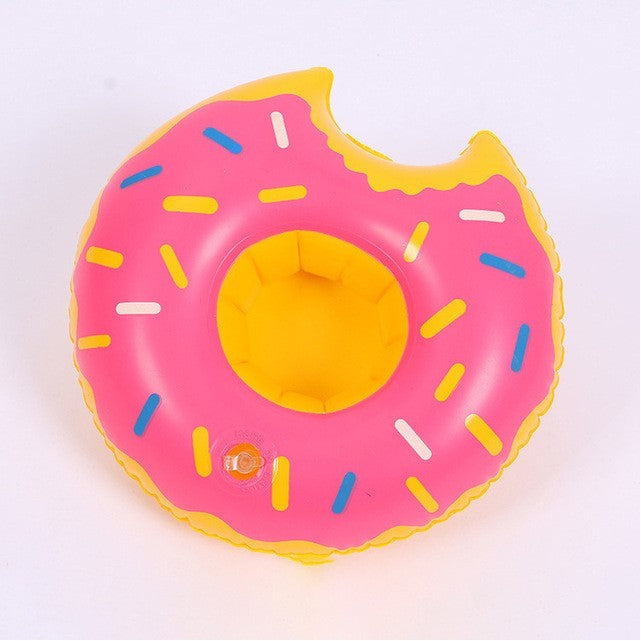 Inflatable Pink Doughnut with Sprinkles Cup Holder