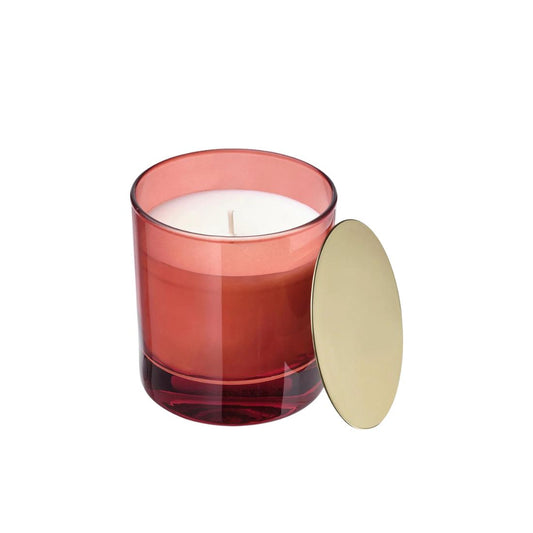 Candle in Red Glass Tumbler