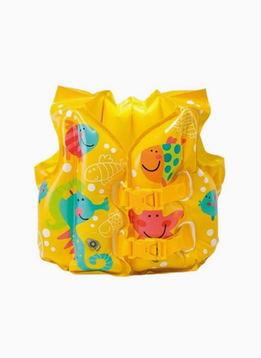 Kids Yellow Sea Animal Printed Life Vest
