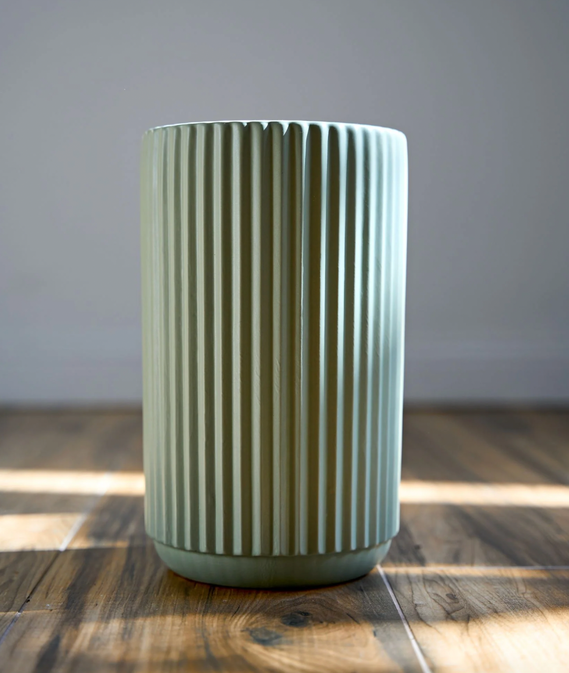 Sage Green Ribbed Vase