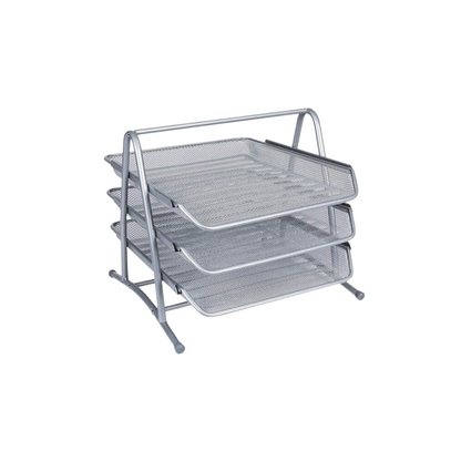 Silver 3-Tier Letter Tray