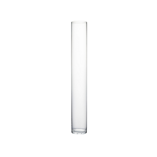 Tall Thin Cylindrical Clear Vase