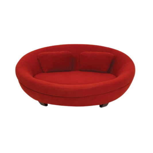 Red Oval Shaped 2-Seater Couch